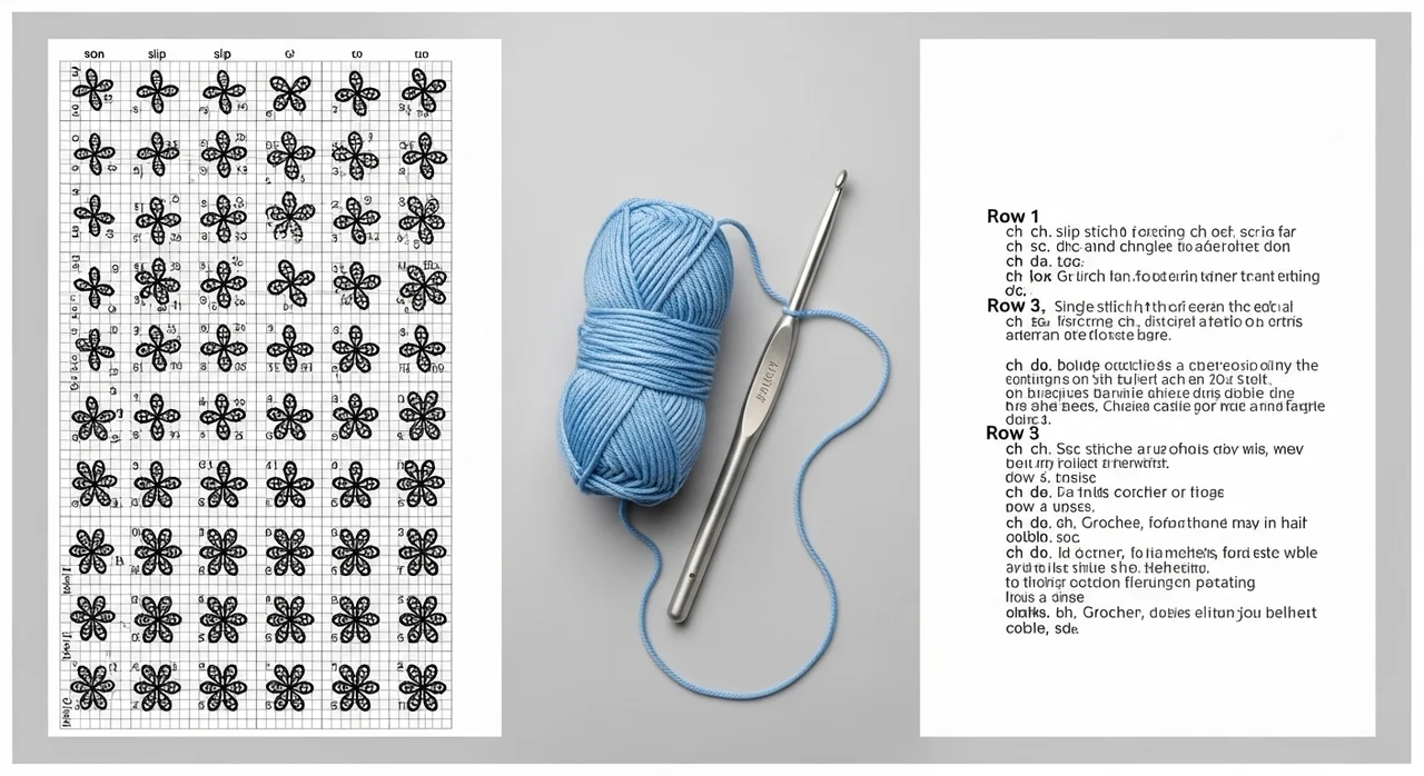 코바늘 도안의 두 가지 유형: 기호 도안 vs. 서술형 도안
