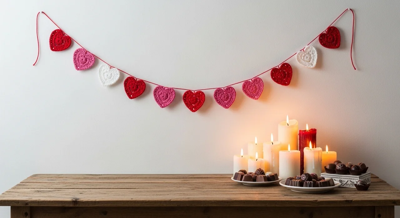 하트 가랜드로 꾸미는 로맨틱한 실내 인테리어